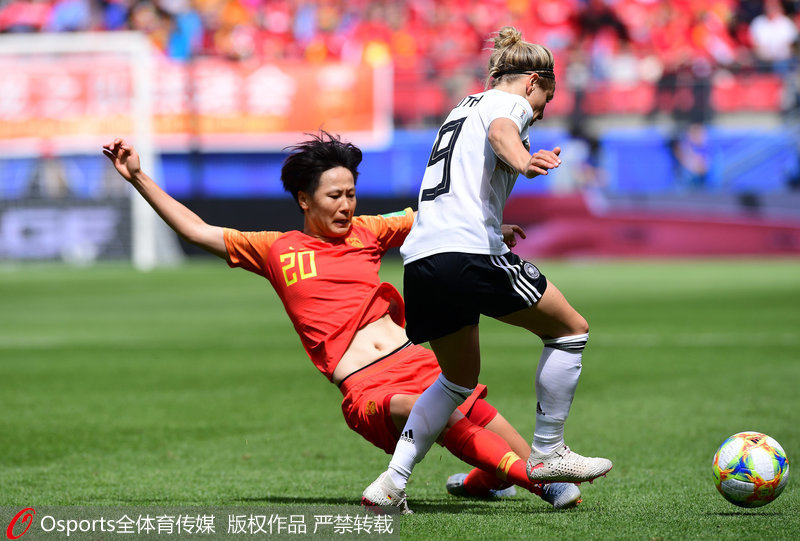 中国对德国女足世界杯(世界杯—格温世界波破门杨丽中柱 中国女足0—1不敌德国女足)