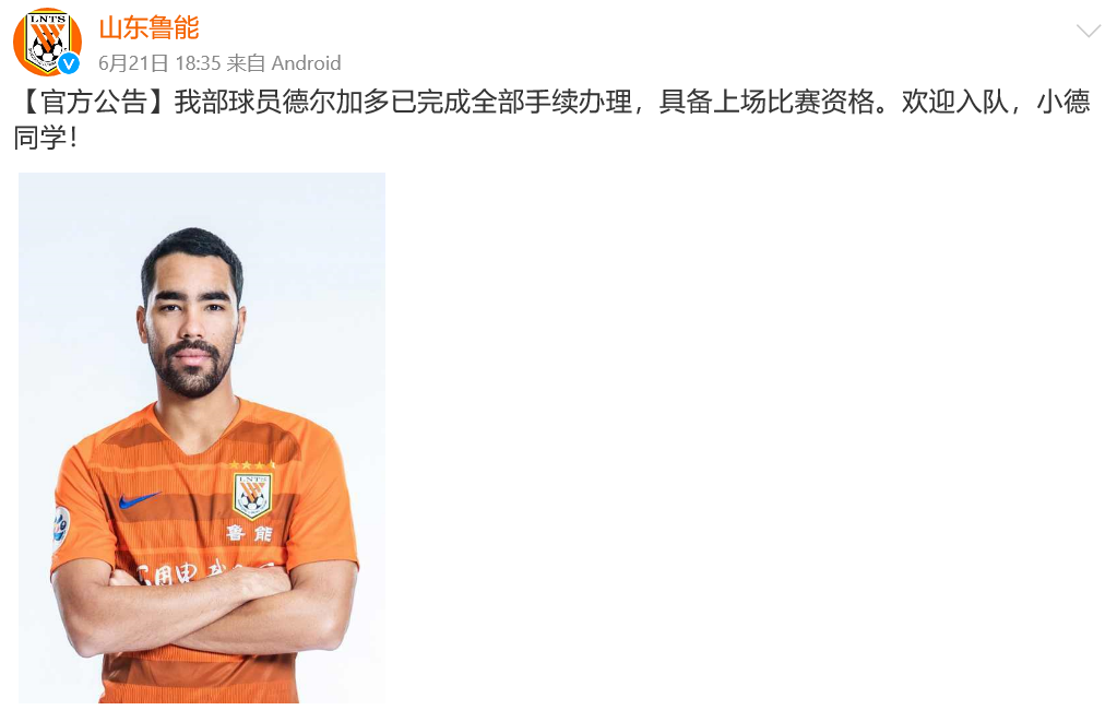 山东鲁能归化球员（鲁能德尔加多成中国首例纯归化球员，无资格为国足出战引争议）-华海博客