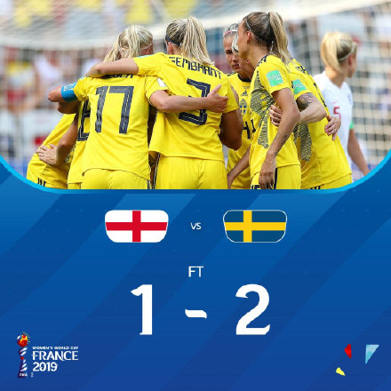 世界杯女足三四名决赛统计数据（瑞典2比1击败英格兰，第3次获女足世界杯季军）