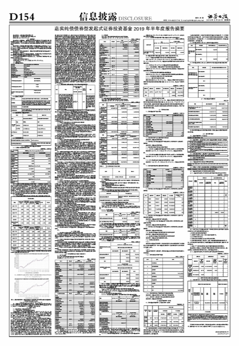 嘉实纯债债券型发起式证券投资基金2019年半年度报告摘要