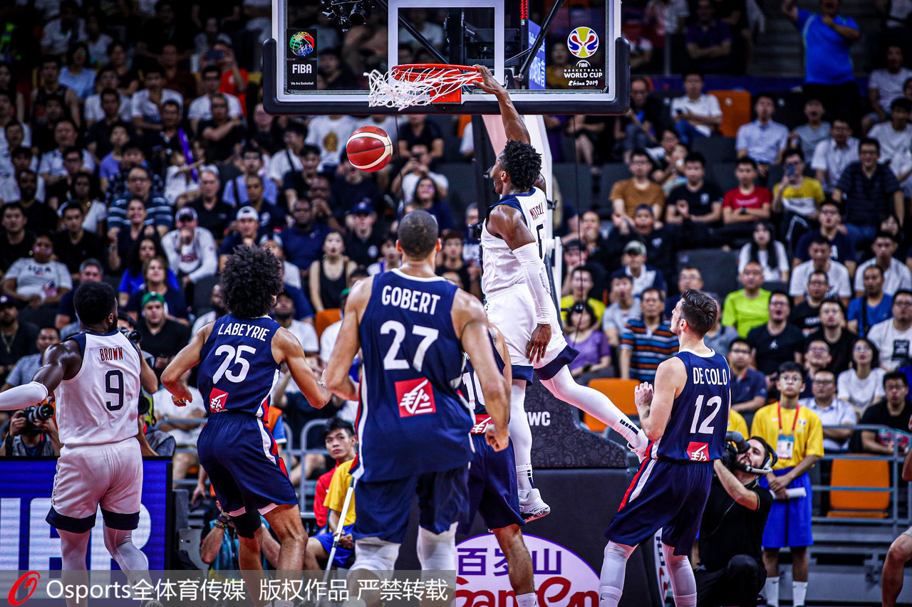 2019男篮世界杯美国（13年正式比赛首败！美国男篮不敌法国，无缘世界杯半决赛）