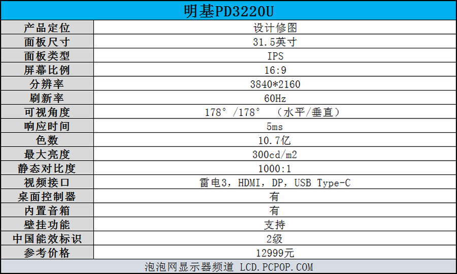 旗舰性能尽显专业 明基PD3220U设计修图4K双雷电3显示器评测