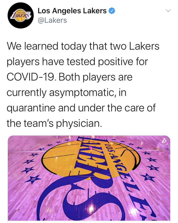 nba有哪些球员感染了肺炎(NBA多名球员确诊感染新冠肺炎，詹姆斯正在自我隔离)