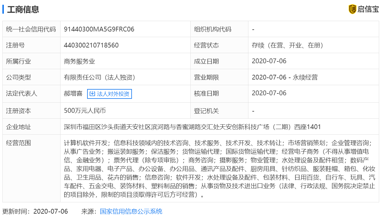 顺丰速运成立快驰骏马信息技术公司，王卫为实控人