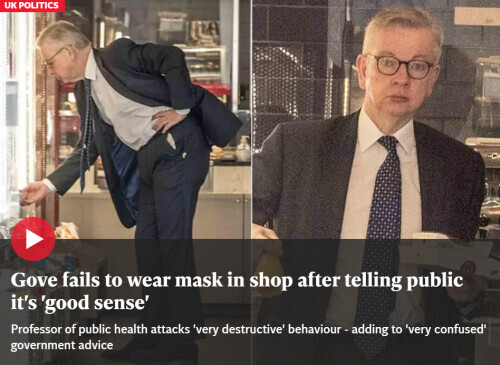 说完“戴口罩是礼节”英内阁大臣就毫无防护逛起了商店