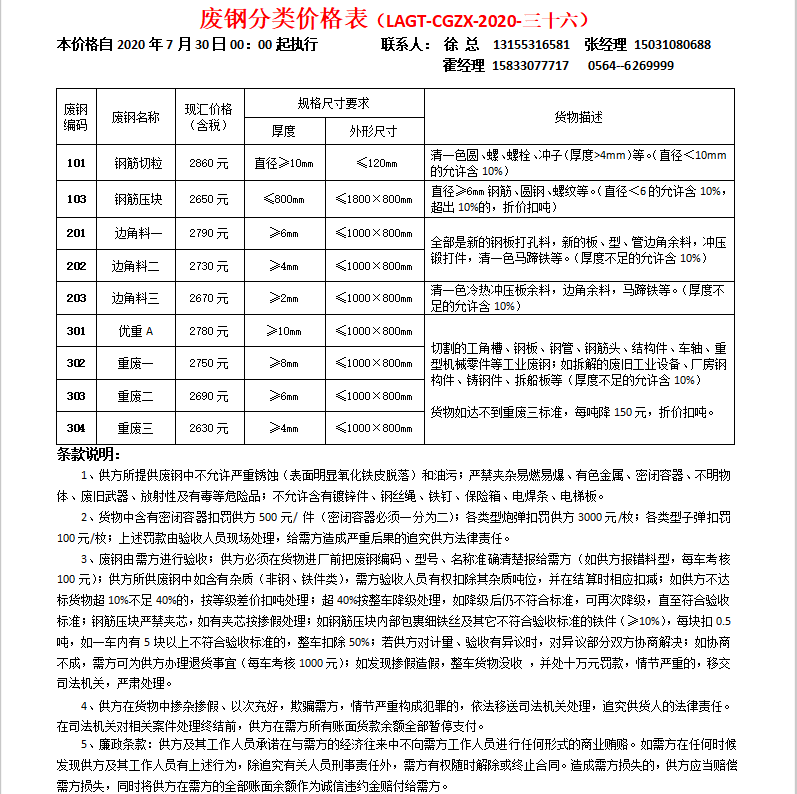 7月30日廢紙、廢鋼、廢銅、廢鋁、廢不銹鋼報價、廢電瓶、廢塑料報價參考