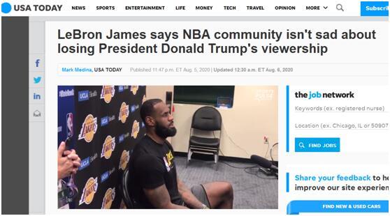 nba单膝跪地为什么（不满NBA球员集体下跪抗议种族不平等，特朗普拒看比赛，詹姆斯：我们不在乎）