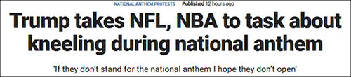 nba比赛为什么集体下跪(NBA球员赛前下跪支持黑人运动，特朗普炮轰：这是不尊重美国国旗和国歌)