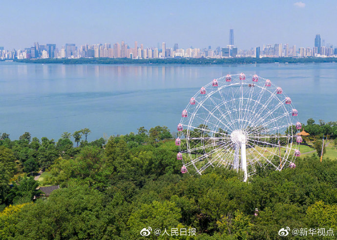 武汉樱花粉摩天轮一圈13分14秒，你想跟谁去打卡？