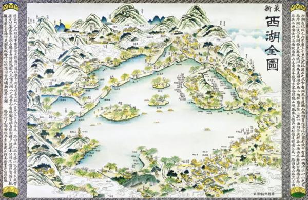 西湖全图(20世纪20年代)6969杭州西湖全景(1924年)杭州西湖全图