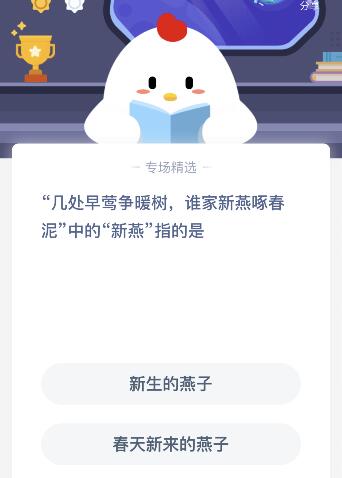 谁家新燕啄春泥中的新燕指的是什么？