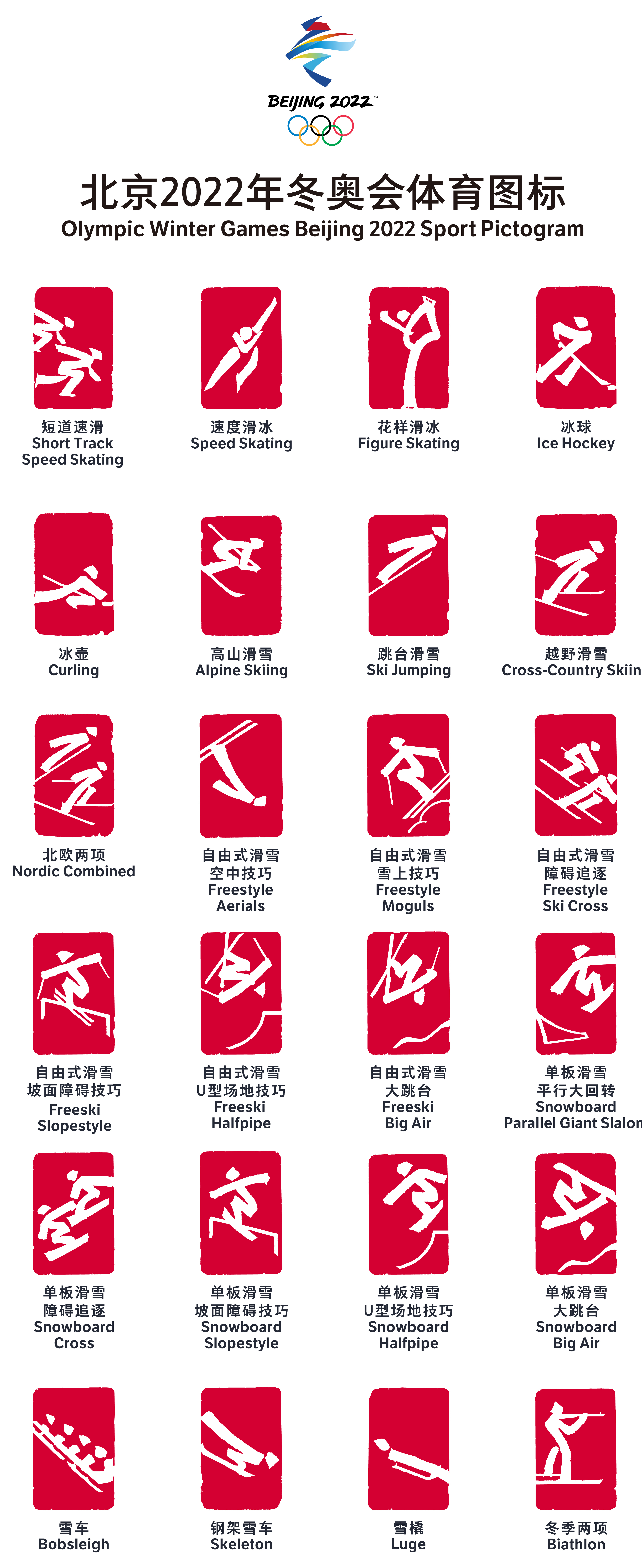 冬殘奧會項(xiàng)目圖標(biāo)（北京2022年冬奧會和冬殘奧會30個(gè)體育圖標(biāo)發(fā)布）
