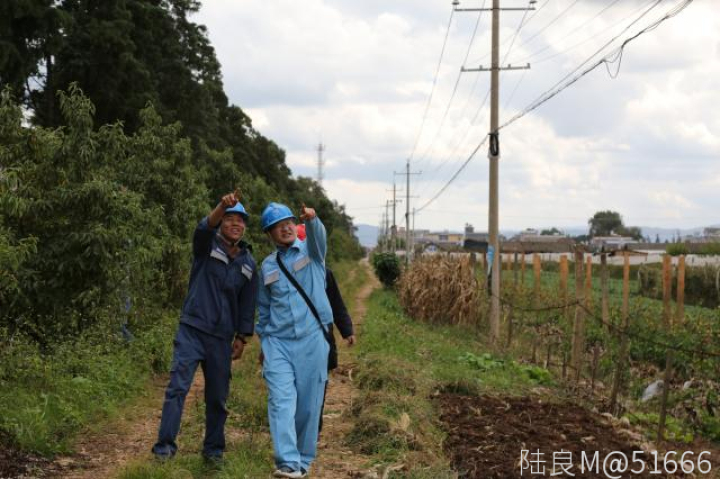 陆良供电局三岔河供电所开展节前线路特殊巡视工作