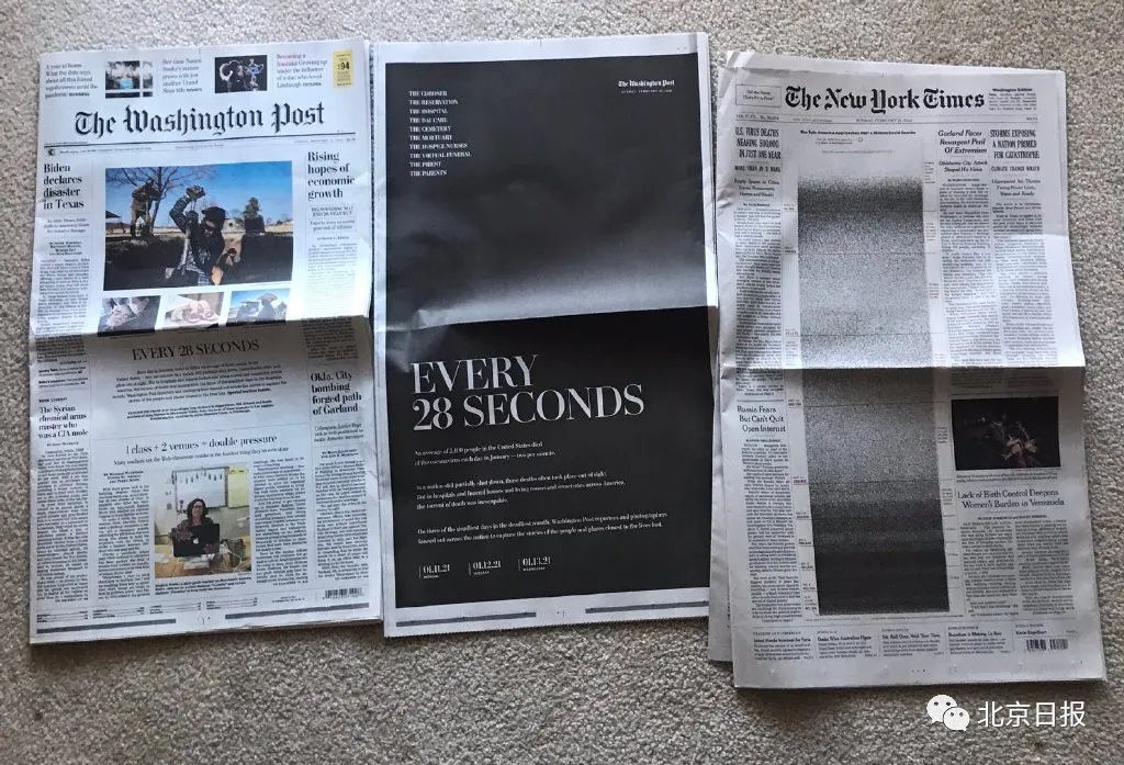 《纽约时报》最新头版，近50万黑点铺满半个版面，看得人头皮发麻