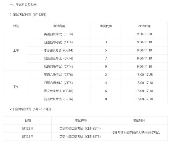 英语四级考试一般几点到几点 历年英语四级考试真题