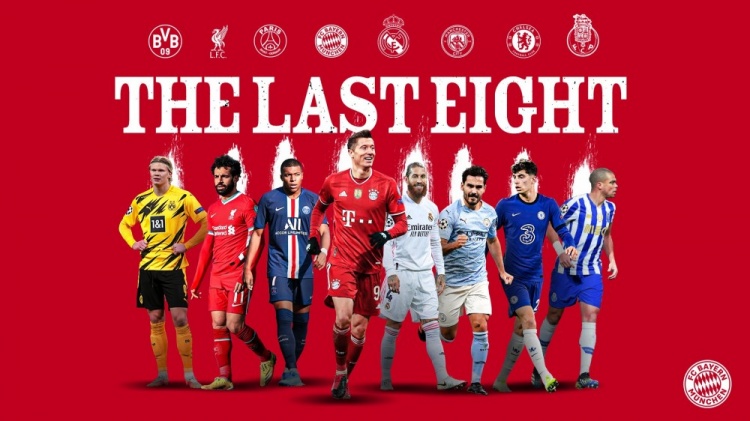 欧冠排名积分榜2020-2021（本赛季欧冠八强出炉 英超三席意甲皆墨）-趣拿体育