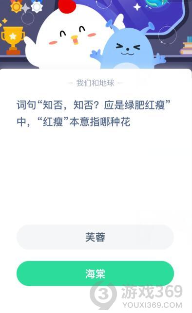 知否知否应是绿肥红瘦是什么花(词句知否知否应是绿肥红瘦中红瘦本意指哪种花 蚂蚁庄园3月30日今日答案)