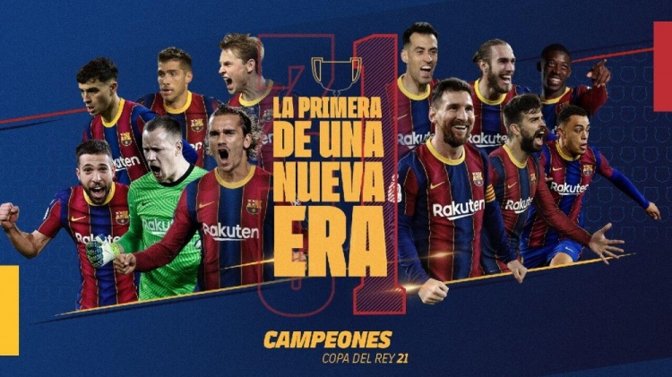 巴萨历史上第31次国王杯夺冠，冠军总数97个西班牙球队最多