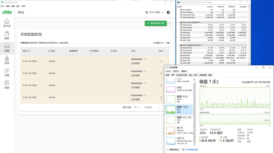 几天的Chia挖矿体验：感觉它在谋杀的我SSD