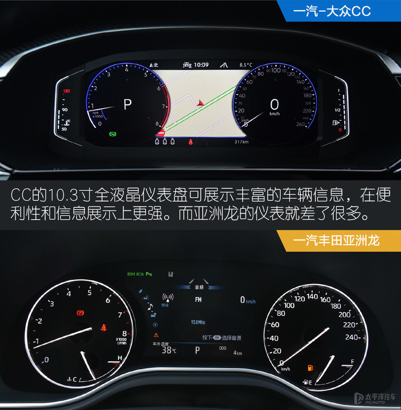 王牌VS王牌 大众CC对比丰田亚洲龙