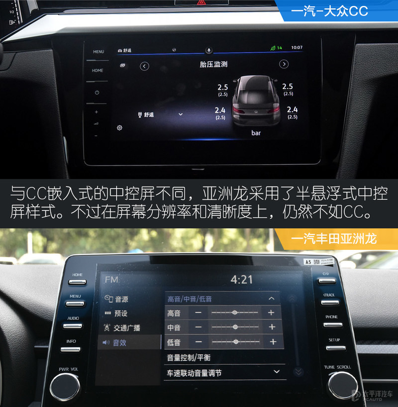王牌VS王牌 大众CC对比丰田亚洲龙
