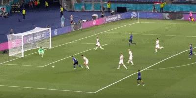 半场：意大利1-0瑞士，洛卡特利破门基耶利尼进球被吹后伤退