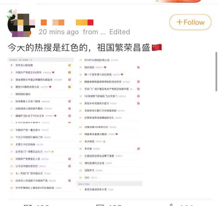 然起来了(今天的微博热搜“燃起来了”，网友：太壮观了！百年盛世)