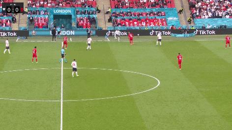 半场-达姆斯高世界波萨卡造乌龙 丹麦暂1-1英格兰