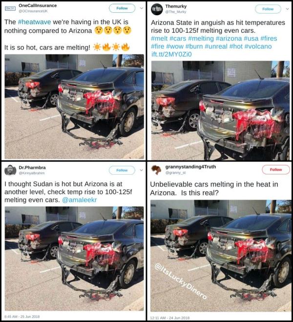科威特溫度爆表（科威特73℃高溫把汽車烤化了？太陽表示不背鍋）