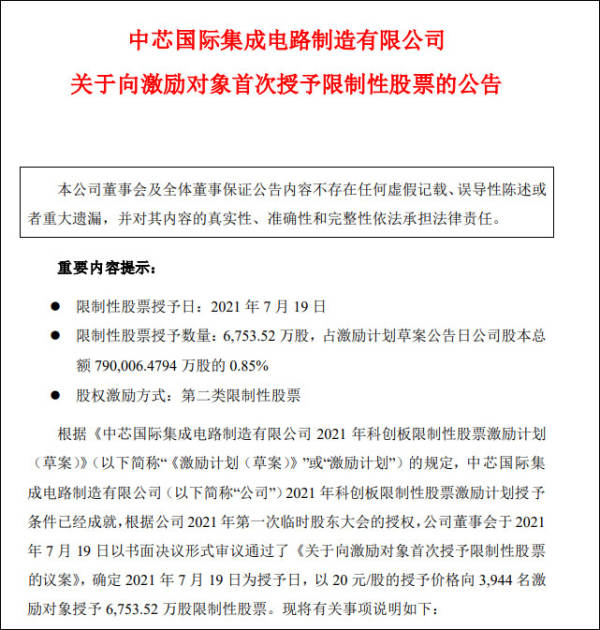 「中芯国际万元」中芯国际股票行情分析（四大高管浮盈超1200万）