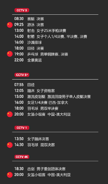 东京奥运会哪些频道直播(东京奥运会直播地址入口 2021东京奥运会7月30日赛程安排)