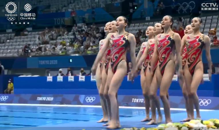 绽放！花样游泳女子团体，中国姑娘们摘得一枚银牌