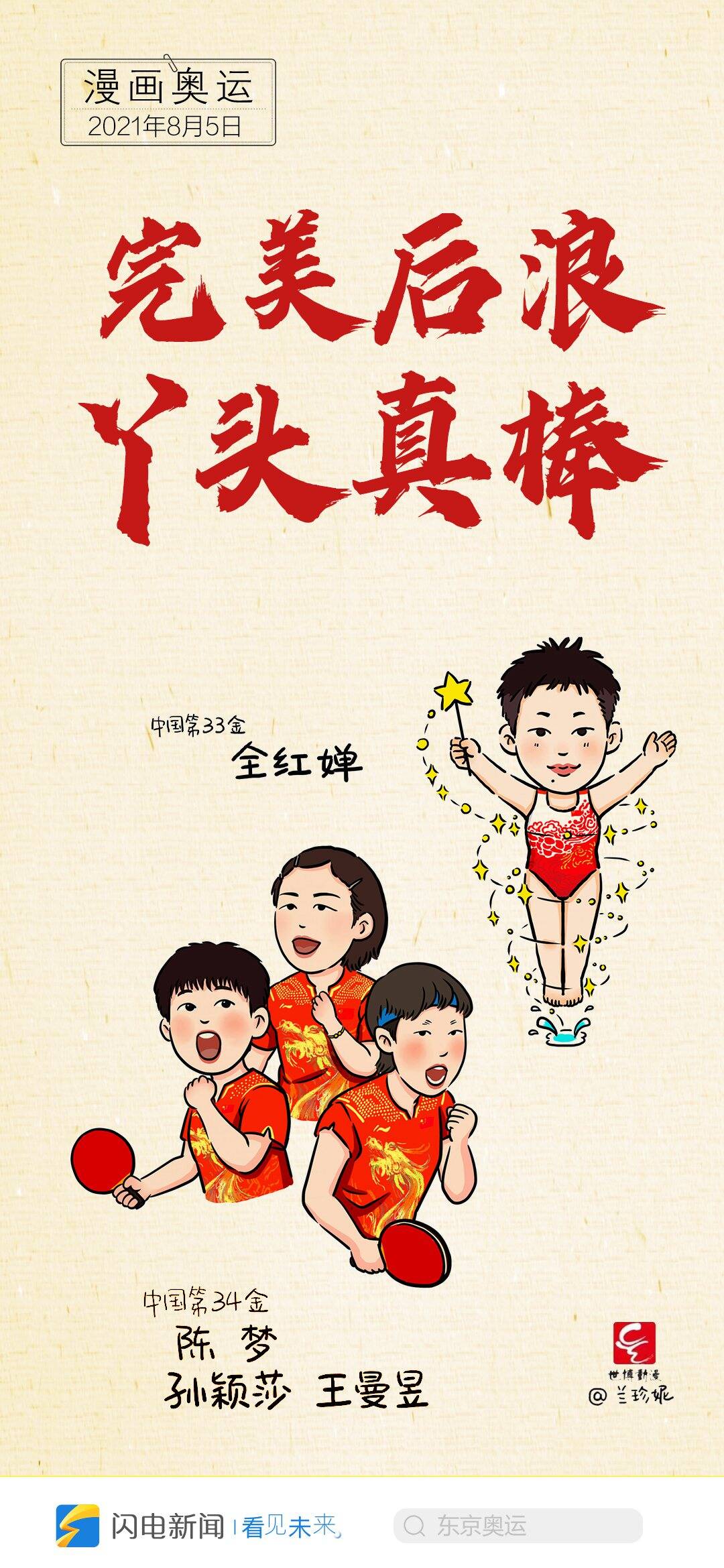 奥运场地简笔画(骄傲收藏！东京奥运中国军团夺金时刻漫画图集来了)