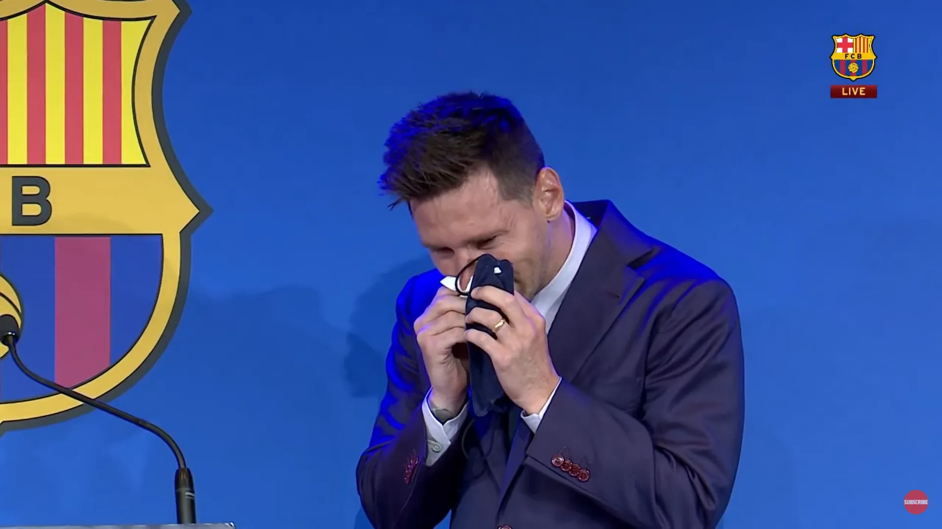 梅西发布会视频（红蓝生涯走到最终章，梅西告别巴萨发布会完整版）