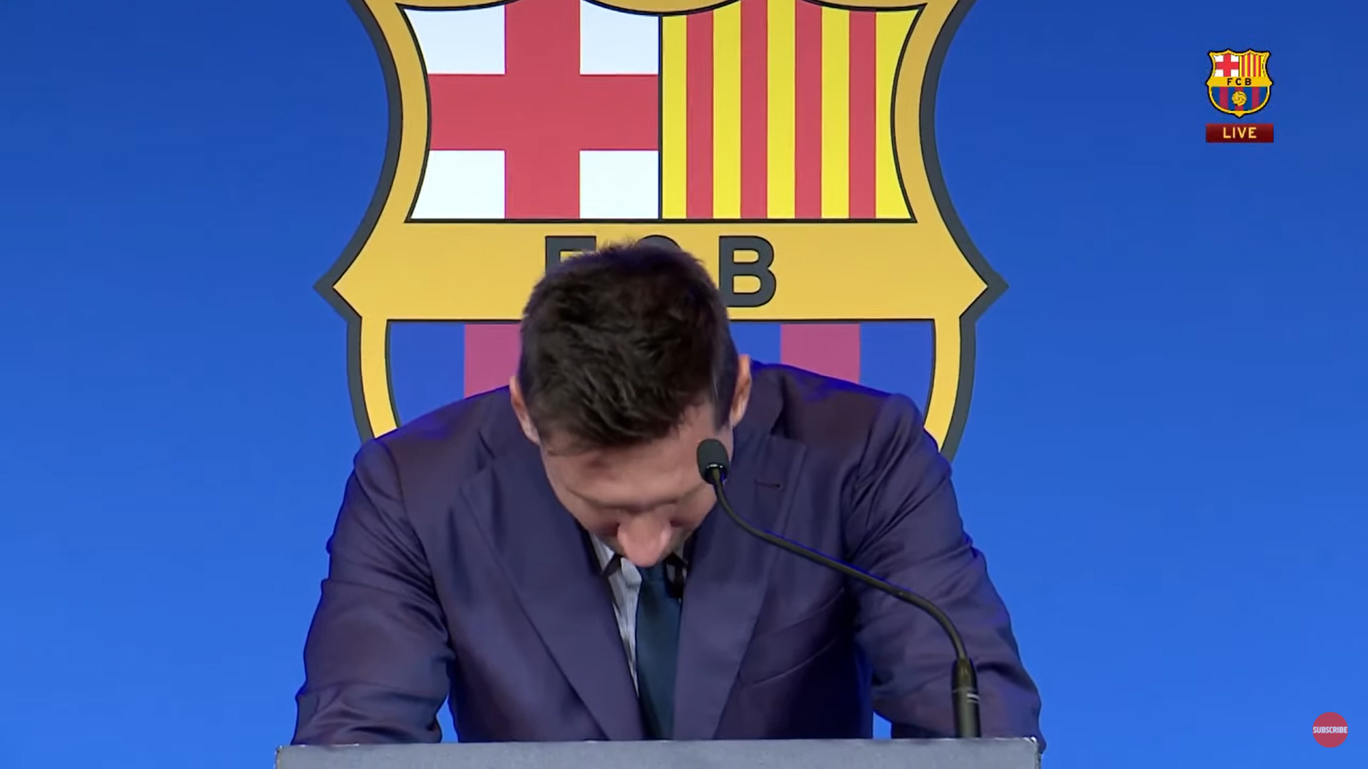 梅西发布会视频（红蓝生涯走到最终章，梅西告别巴萨发布会完整版）