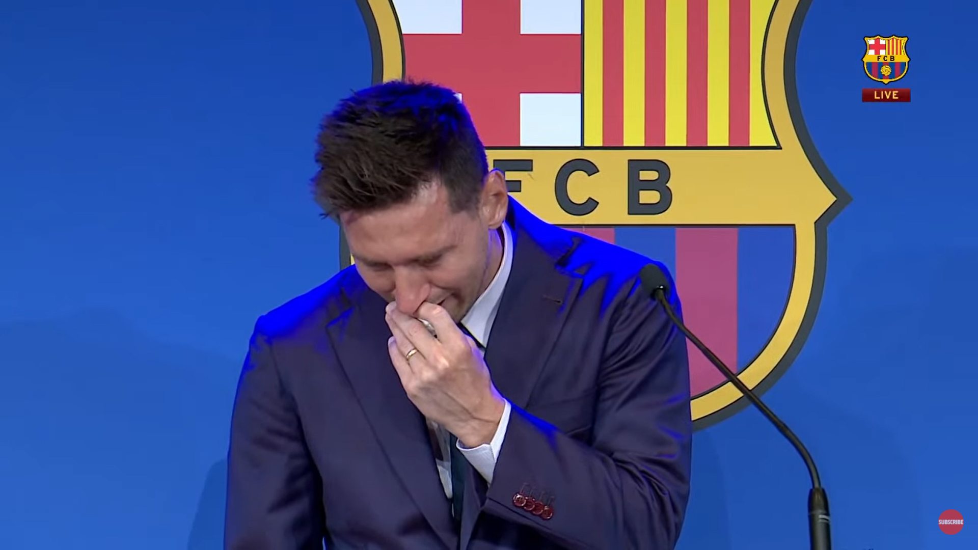 梅西发布会视频（红蓝生涯走到最终章，梅西告别巴萨发布会完整版）