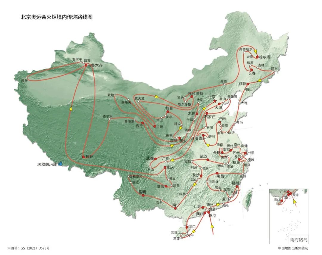 08奥运会火炬传递哪些地方(北京奥运会火炬境内传递路线图 | 地图上的党史（55）)