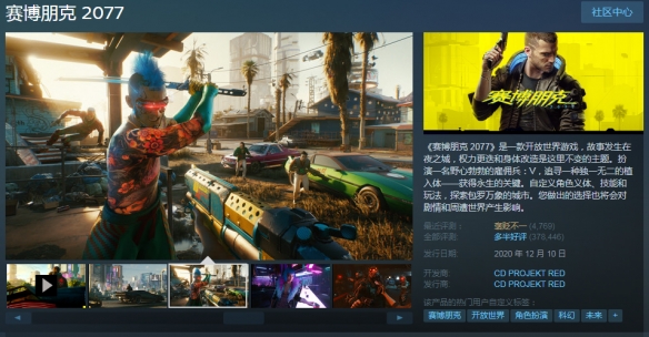Steam每日特惠：《赛博2077》促销！多款佳作打骨折