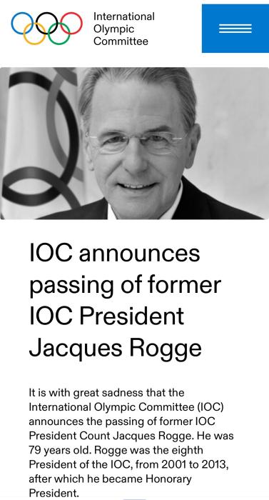 掌舵国际奥委会12年的罗格离世 曾高度评价北京2008