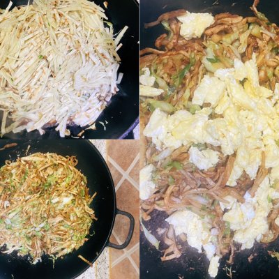 洋白菜炒餅,圓白菜炒餅絲的家常做法