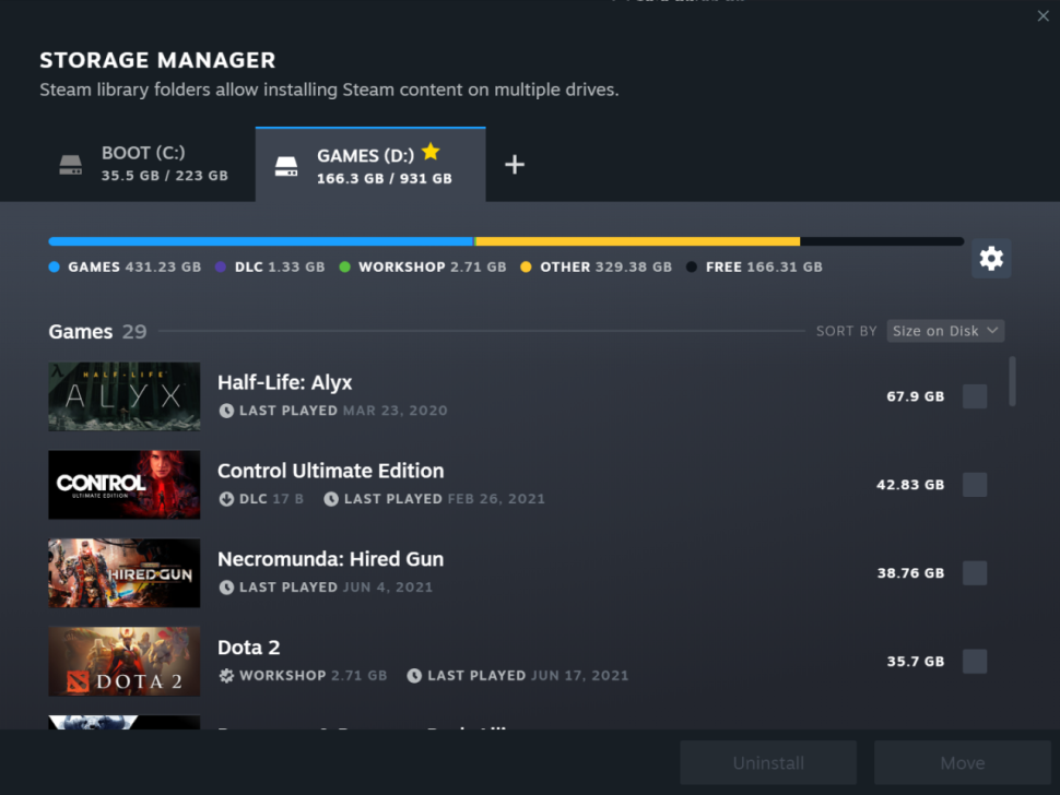 Steam客户端更新下载页面 硬盘空间管理更加轻松