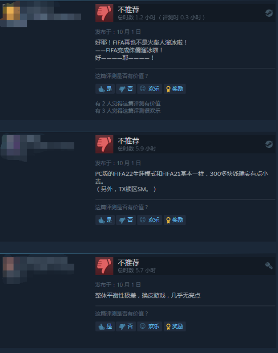 《FIFA 22》Steam多半好评 玩家：比实况好多了