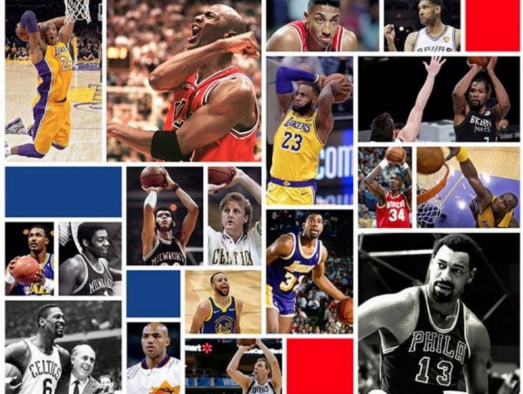 NBA75周年75大球星名单(《今日美国》评历史75大球星1-25：乔1 詹2 科7 鲨10 KD13 库