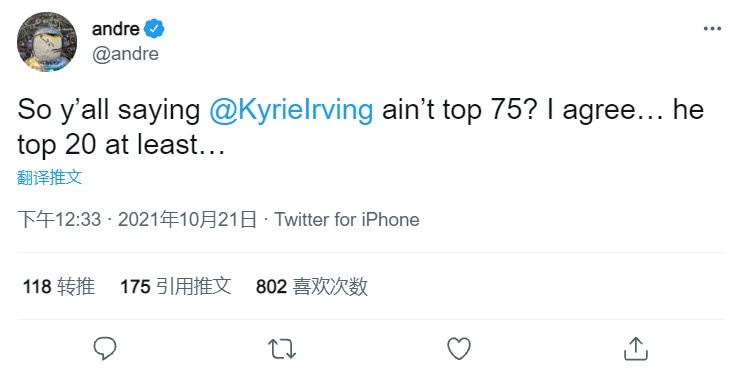 nba穿top的球员有哪些(伊戈达拉：欧文不是Top75？确实…因为他至少是Top20)