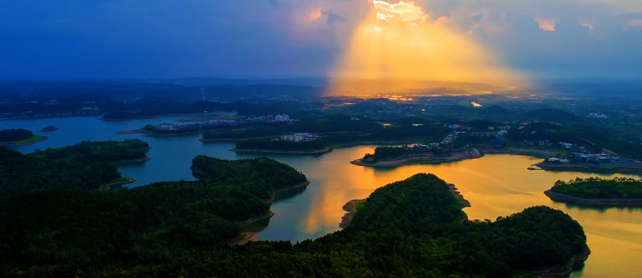 时至深秋 | 仙海余晖美如画，明月清风醉晚霞