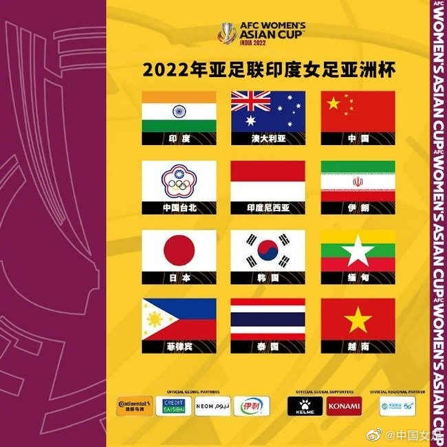 女足亚洲杯12强出炉，中国女足位列第二档