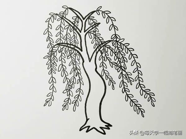 柳条怎么画,简单柳条怎么画