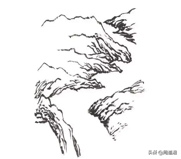 国画教程|山的表现方法、山石墨法及山坡路径、泉水瀑布的画法