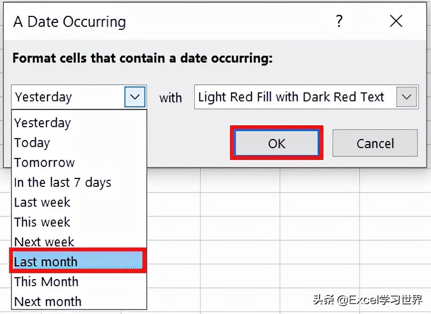 Excel 中那么多未排序的日期，如何自动标出下个月的所有日期？