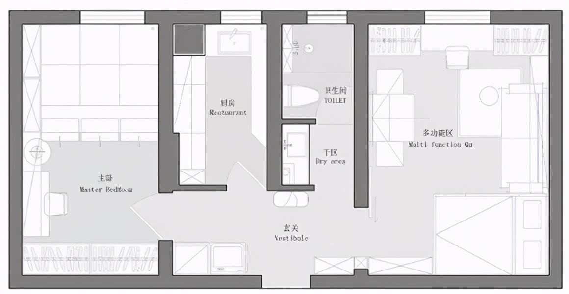 兒童房室內設計夫妻的46㎡小家，客廳兼兒童房，住下四口不擁擠，收納簡直無敵了